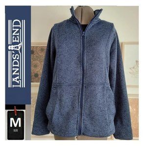 🎄2/$30- Land's End, blue fleece jacket,  medium,  excellent EUC